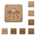 UFO wooden buttons