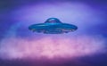 UFO saucer in the sky