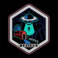 UFO space patch sticker print