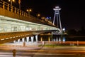 UFO Tower and Novy Most Bridge Royalty Free Stock Photo