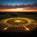 UFO Unleashed: Extraterrestrial Signatures in Crop Circles Royalty Free Stock Photo