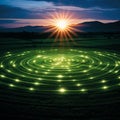 UFO Unleashed: Extraterrestrial Signatures in Crop Circles Royalty Free Stock Photo