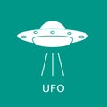 UFO vector icon. Alien space ship. World UFO day Royalty Free Stock Photo