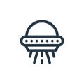 ufo vector icon. ufo editable stroke. ufo linear symbol for use on web and mobile apps, logo, print media. Thin line illustration Royalty Free Stock Photo