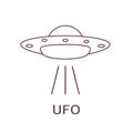 UFO vector icon. Alien space ship. World UFO day Royalty Free Stock Photo