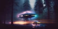 UFOs Seen Blurry Through Trees