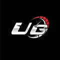 UG Logo Letter Speed Meter Racing Style