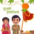 Happy gudi padwa banner design Royalty Free Stock Photo