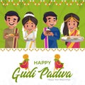 Happy gudi padwa banner design Royalty Free Stock Photo