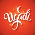 Ugadi festival lettering poster