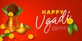 Ugadi holiday poster or babber. Royalty Free Stock Photo