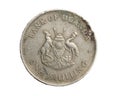 A Uganda coin shilling on a white isolated background