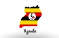 Uganda country flag inside map contour design icon logo