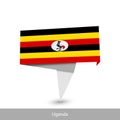 Uganda Country flag. Paper origami banner