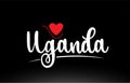 Uganda country text typography logo icon design on black background