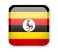 Uganda flag bright square icon on a white background Royalty Free Stock Photo
