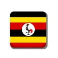 Uganda flag button icon isolated on white background