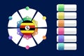 Uganda Flag with Infographic Design Incorporate with divided round shape