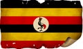 Uganda Flag On Old Paper