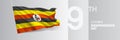 Uganda happy independence day greeting card, banner vector illustration Royalty Free Stock Photo