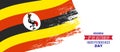Uganda happy independence day greeting card, banner vector illustration Royalty Free Stock Photo