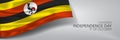 Uganda independence day vector banner, greeting card.