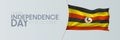 Uganda independence day vector banner, greeting card.