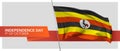 Uganda independence day vector banner, greeting card.