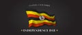 Uganda independence day vector banner, greeting card.