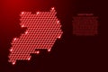 Uganda map from 3D red cubes isometric abstract concept, square pattern, angular geometric shape, for banner, poster. Vector