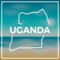 Uganda map rough outline against the backdrop of.