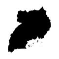 Uganda map silhouette.