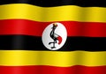 uganda national flag 3d illustration close up view