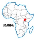 Uganda Africa Map