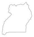 Uganda outline map