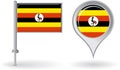 Uganda pin icon and map pointer flag. Vector Royalty Free Stock Photo