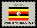 UGANDA - Postage Stamp of Uganda national flag