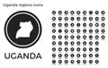 Uganda regions icons.