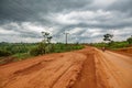 Uganda road on a cloudy day Royalty Free Stock Photo