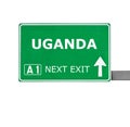 UGANDA road sign isolated on white