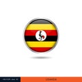 Uganda round flag vector design.
