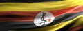 Uganda national flag waving texture background. 3d illustration