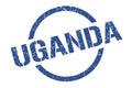 Uganda stamp. Uganda grunge round isolated sign.