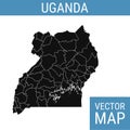 Uganda vector map with title