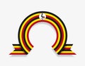 Ugandan flag rounded abstract background. Vector illustration.