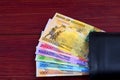 Ugandan Shilling in the black wallet