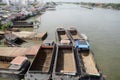 Ugboat cargo ship shipwreck at dock stop for repair Royalty Free Stock Photo