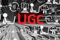 UGC concept blurred background