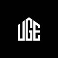 UGE letter logo design on BLACK background. UGE creative initials letter logo concept. UGE letter design Royalty Free Stock Photo