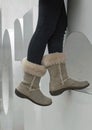 brown colored Uggs lady boots Royalty Free Stock Photo